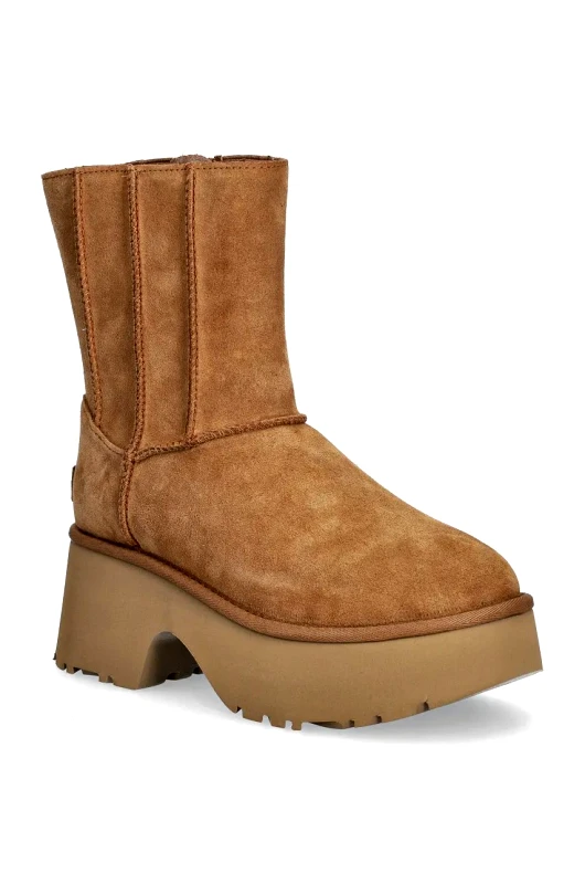 Ugg Σουέτ παπούτσια UGG Classic Twin Seam New Heights χρώμα: καφέ, 1158313-CHE