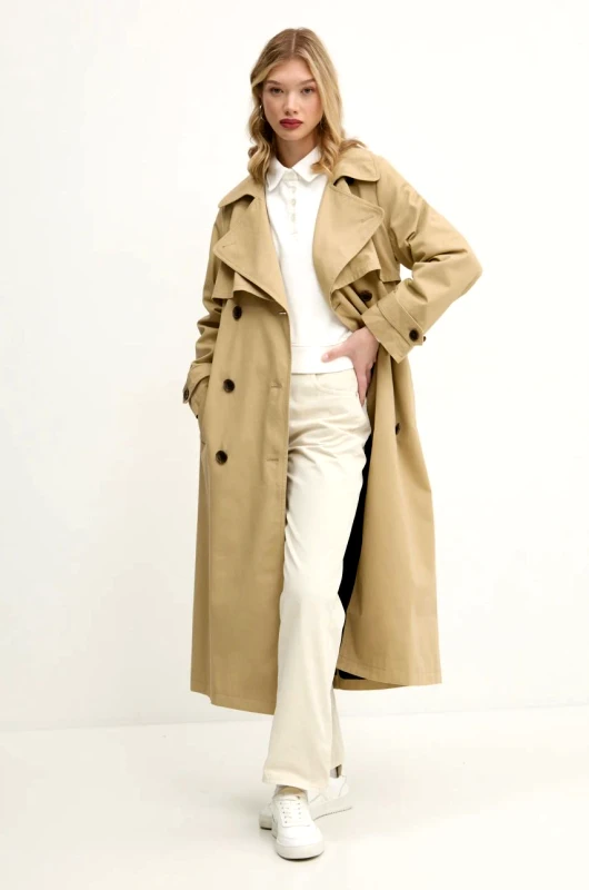 Tommy Jeans Βαμβακερή καμπαρντίνα Tommy Jeans χρώμα: μπεζ, DW0DW20280