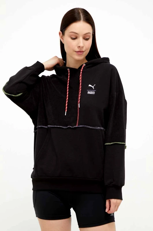 Puma Μπλούζα Puma X TRP χρώμα: μαύρο, με κουκούλα