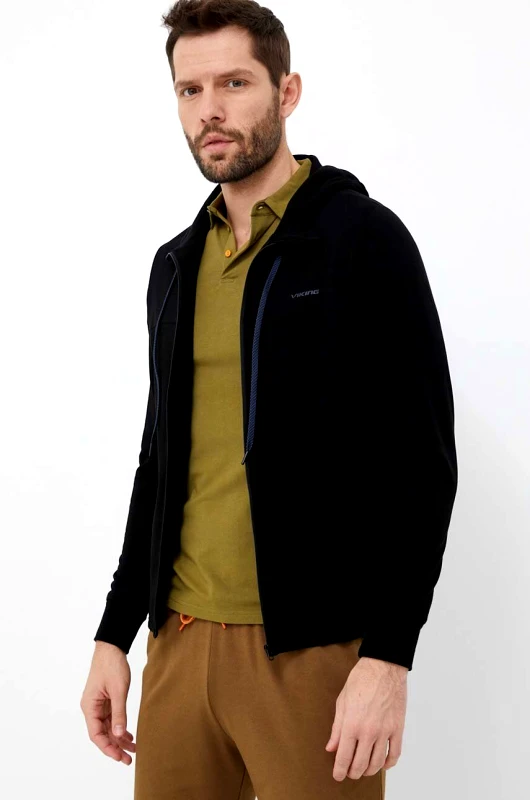 Viking Αθλητική μπλούζα Viking Lonetree χρώμα: μαύρο, με κουκούλα