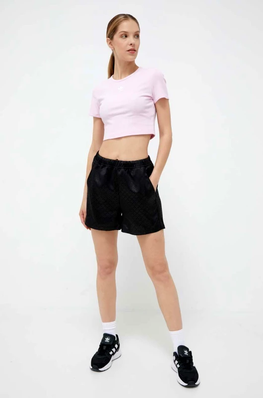 Σορτς adidas Originals χρώμα: μαύρο φωτογραφία
