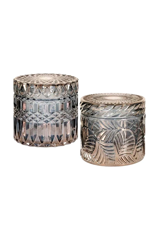 House Nordic Σετ δοχείων αποθήκευσης με καπάκι House Nordic Jars In Smoked Glas 2-pack