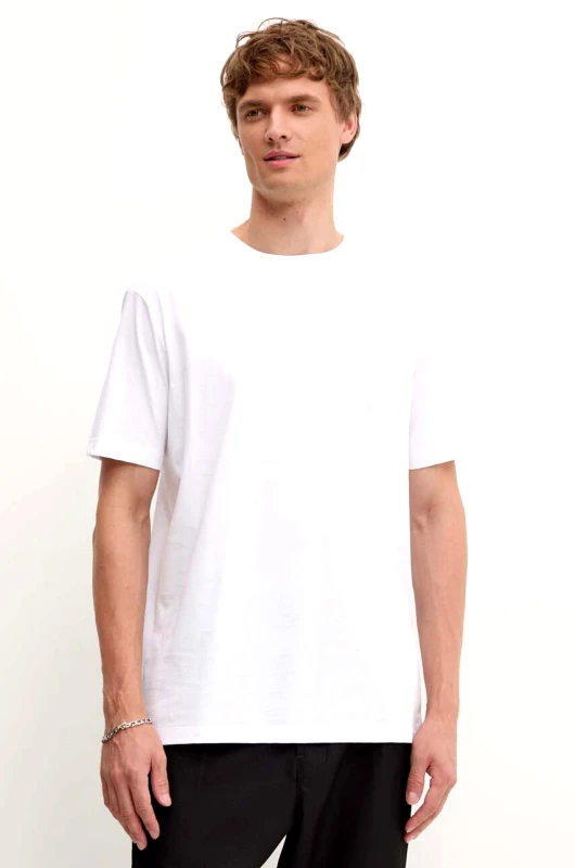 Bruuns Bazaar Βαμβακερό μπλουζάκι Bruuns Bazaar Gus χρώμα: άσπρο