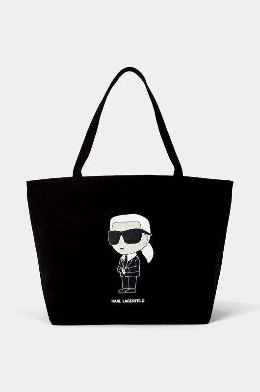 Karl Lagerfeld Βαμβακερή τσάντα Karl Lagerfeld χρώμα: μαύρο