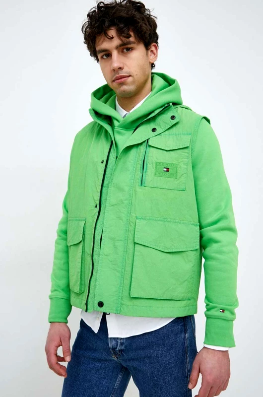 Tommy Hilfiger Αμάνικο μπουφάν Tommy Hilfiger χρώμα: πράσινο