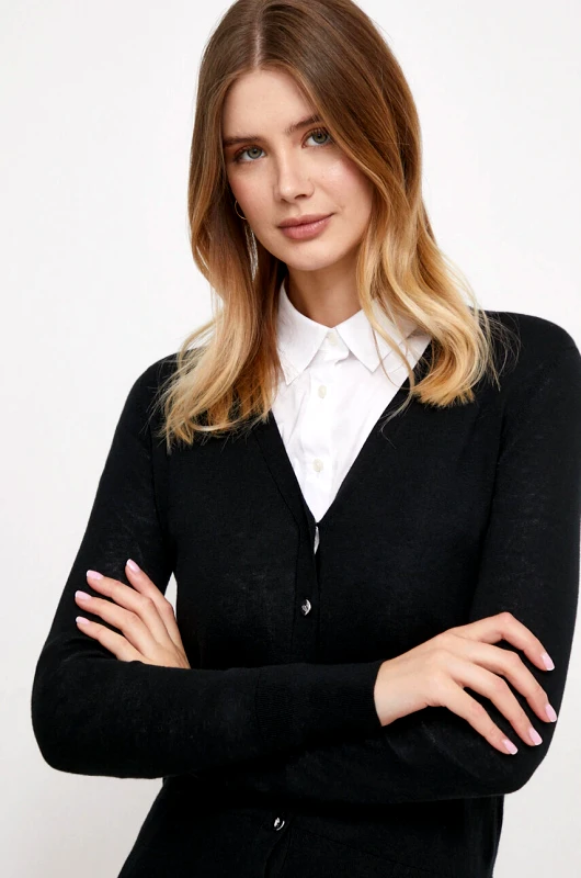 Lauren Ralph Lauren Πλεκτή ζακέτα Lauren Ralph Lauren χρώμα: μαύρο