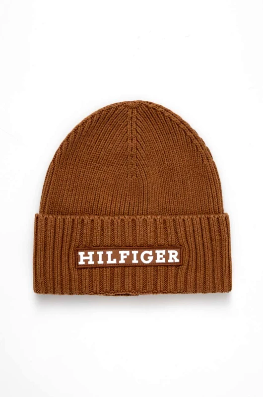 Tommy Hilfiger Σκουφί από μείγμα μαλλιού Tommy Hilfiger χρώμα: καφέ