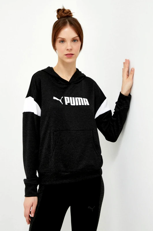 Puma Φούτερ προπόνησης Puma Fit Tech χρώμα: μαύρο, με κουκούλα