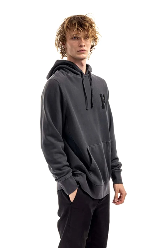 Huf Μπλούζα HUF Monotone P/O Fleece χρώμα: γκρι, με κουκούλα