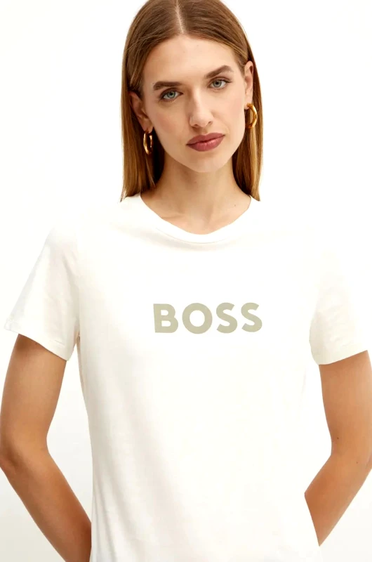 BOSS Orange Βαμβακερό μπλουζάκι Boss Orange BOSS ORANGE γυναικείο, χρώμα: άσπρο, 50501139