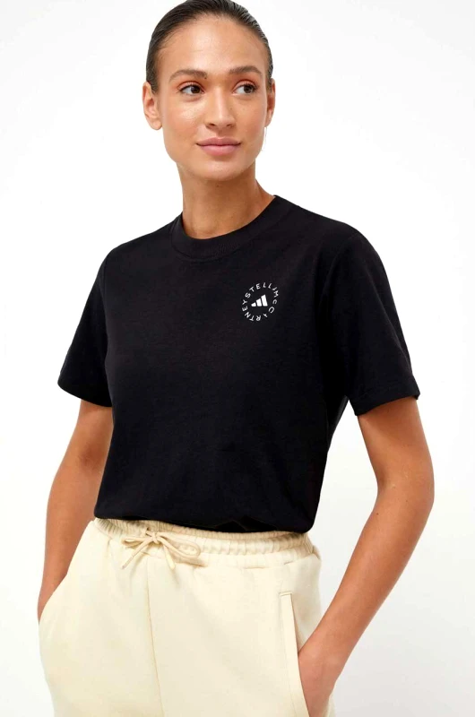 adidas by Stella McCartney Μπλουζάκι adidas by Stella McCartney χρώμα: μαύρο IL3431 HR9170