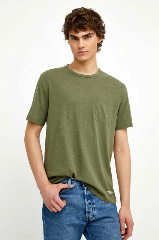 Marc O'Polo Βαμβακερό μπλουζάκι Marc O'Polo χρώμα: πράσινο M23217651238