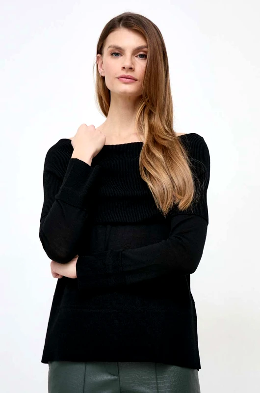 Max Mara Leisure Μάλλινο πουλόβερ Max Mara Leisure γυναικεία, χρώμα: μαύρο
