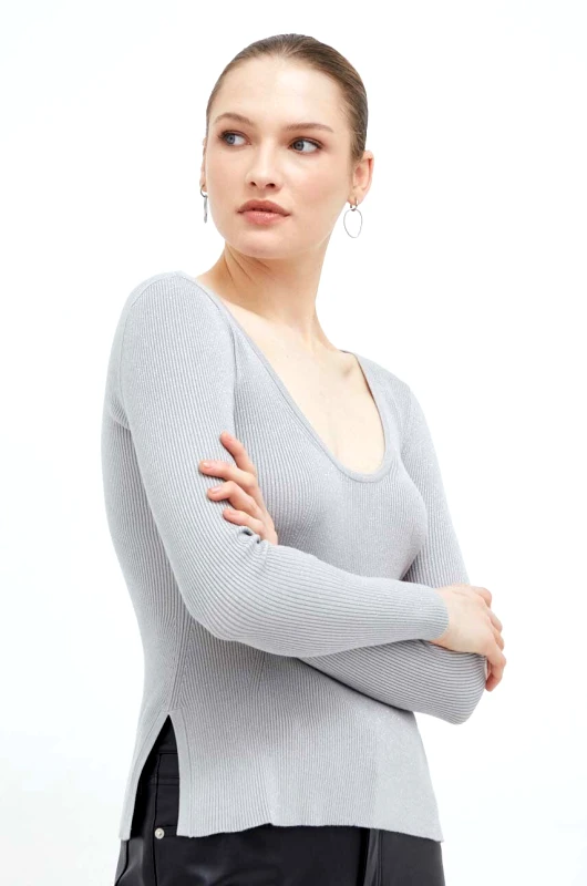 Max Mara Leisure Πουλόβερ Max Mara Leisure χρώμα: ασημί