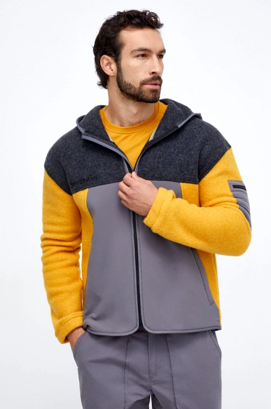Smartwool Αθλητική μπλούζα Smartwool Hudson χρώμα: γκρι, με κουκούλα