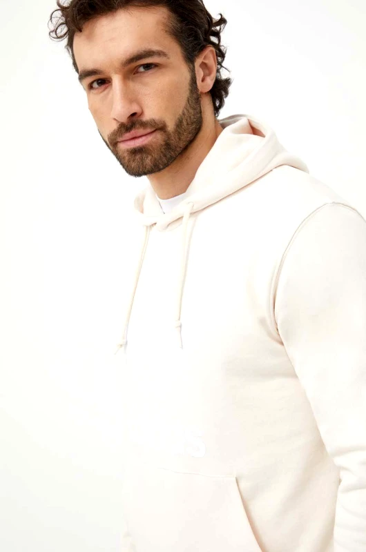adidas Originals Βαμβακερή μπλούζα adidas Originals Adicolor Classics Trefoil χρώμα: μπεζ, με κουκούλα, IM9408