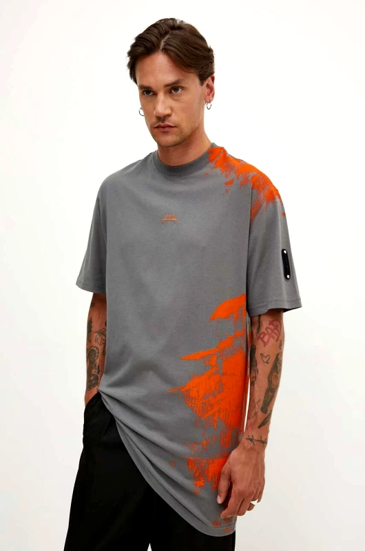 A-COLD-WALL* Βαμβακερό μπλουζάκι A-COLD-WALL* Brushstroke T-Shirt ανδρικό, χρώμα: γκρι, ACWMTS188