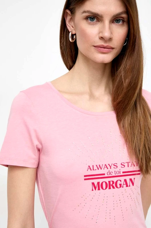 Morgan Μπλουζάκι Morgan DANAE χρώμα: ροζ DANAE