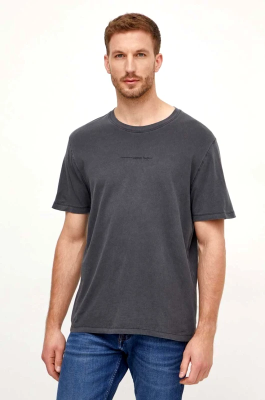 Pepe Jeans Βαμβακερό μπλουζάκι Pepe Jeans Dave Tee DAVE TEE ανδρικό, χρώμα: γκρι PM509231