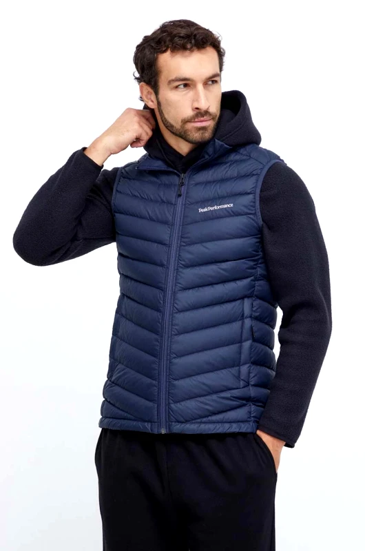 Peak Performance Αμάνικο από πούπουλα Peak Performance ανδρικά, χρώμα: ναυτικό μπλε