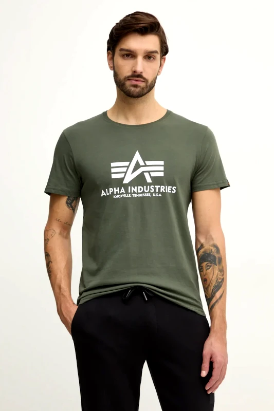 Alpha Industries Βαμβακερό μπλουζάκι Alpha Industries χρώμα πράσινο 100501.142