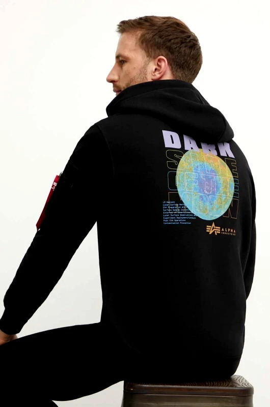 Alpha Industries Μπλούζα Alpha Industries χρώμα μαύρο, με κουκούλα