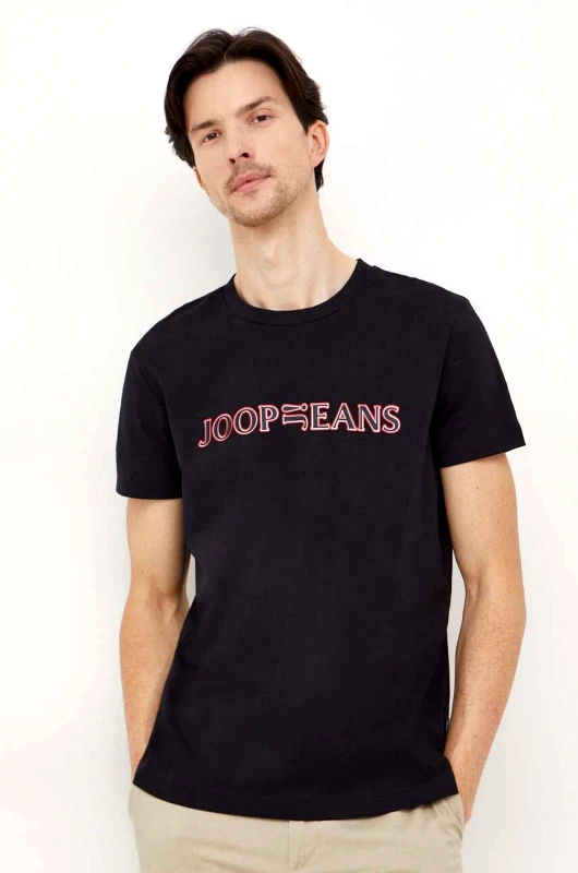 Joop! Βαμβακερό μπλουζάκι Joop! ανδρικά, χρώμα: μαύρο