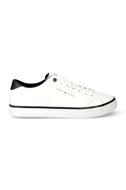 Tommy Hilfiger Δερμάτινα ελαφριά παπούτσια Tommy Hilfiger TH HI VULC CORE LOW LEATHER ESS χρώμα: άσπρο, FM0FM05041