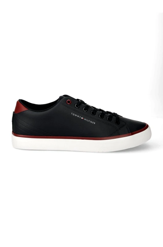 Tommy Hilfiger Δερμάτινα ελαφριά παπούτσια Tommy Hilfiger TH HI VULC CORE LOW LEATHER ESS χρώμα: ναυτικό μπλε, FM0FM05041