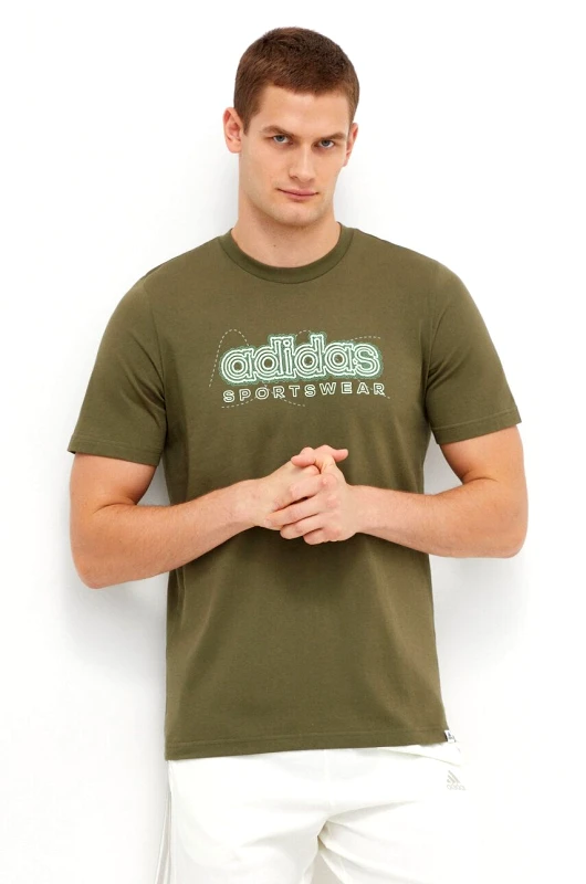 adidas Βαμβακερό μπλουζάκι adidas Shadow Original ανδρικά, χρώμα: πράσινο S70812.3 IM8314
