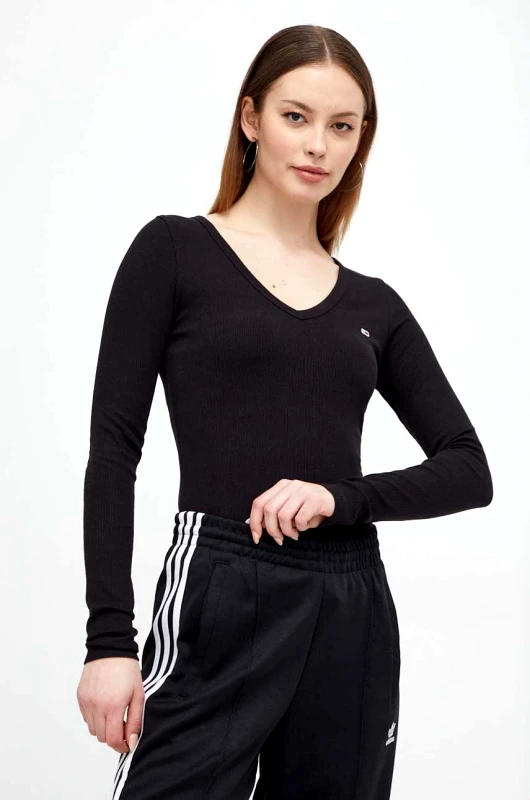 Tommy Jeans Longsleeve Tommy Jeans χρώμα: μαύρο
