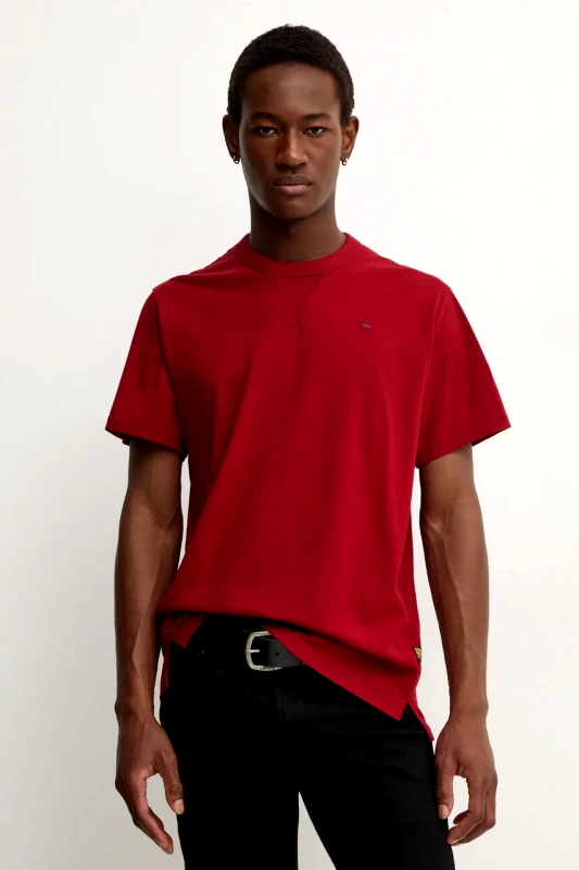 G-Star Βαμβακερό μπλουζάκι G-Star ανδρικό, χρώμα: κόκκινο, D24449-336