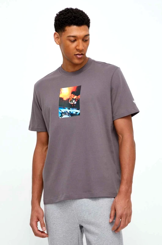 adidas Originals Βαμβακερό μπλουζάκι adidas Originals ανδρικά, χρώμα: γκρι IM9680