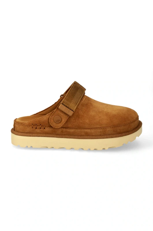Ugg Παντόφλες σουέτ UGG Goldenstar Clog χρώμα: καφέ, 1138252