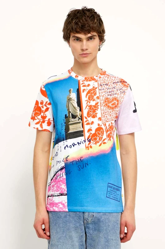 Desigual Βαμβακερό μπλουζάκι Desigual ανδρικά