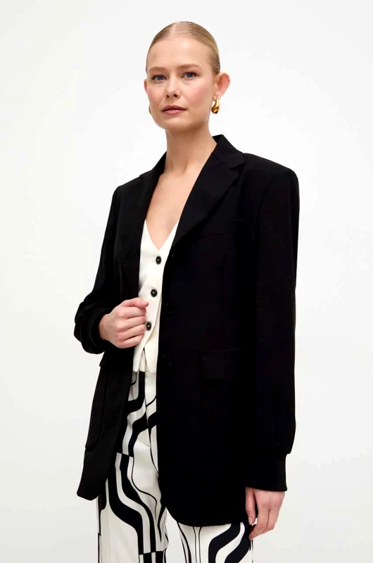 Weekend Max Mara Μάλλινο σακάκι Weekend Max Mara χρώμα: μαύρο
