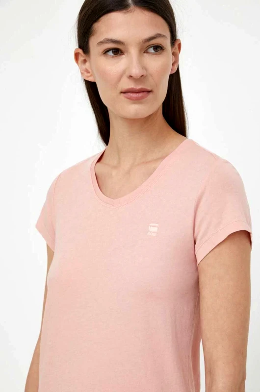 G-Star Βαμβακερό μπλουζάκι G-Star Raw χρώμα: ροζ, D24533-4107