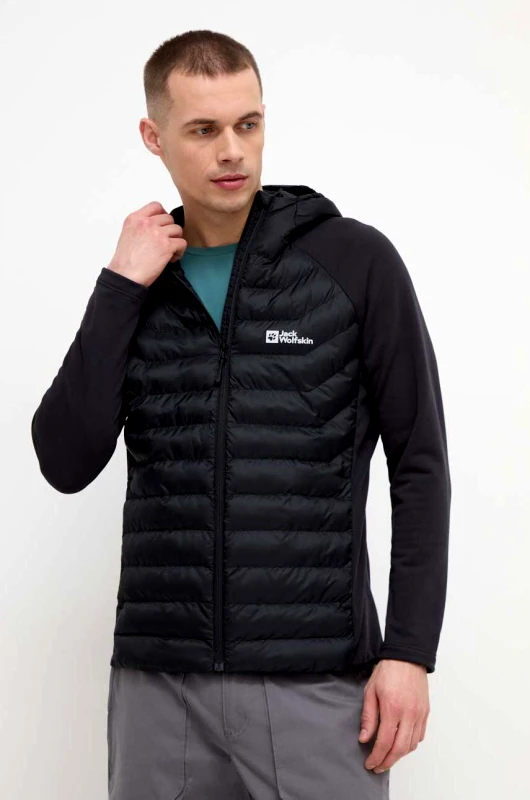 Jack Wolfskin Αθλητικό μπουφάν Jack Wolfskin Routeburn Pro Hybrid χρώμα: μαύρο