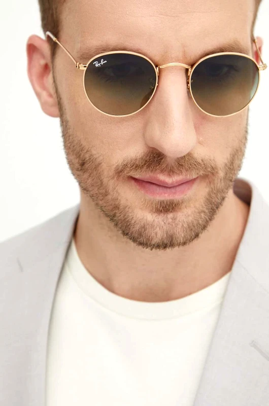 Ray-Ban Γυαλιά ηλίου Ray-Ban ROUND METAL χρώμα: χρυσαφί, 0RB3447