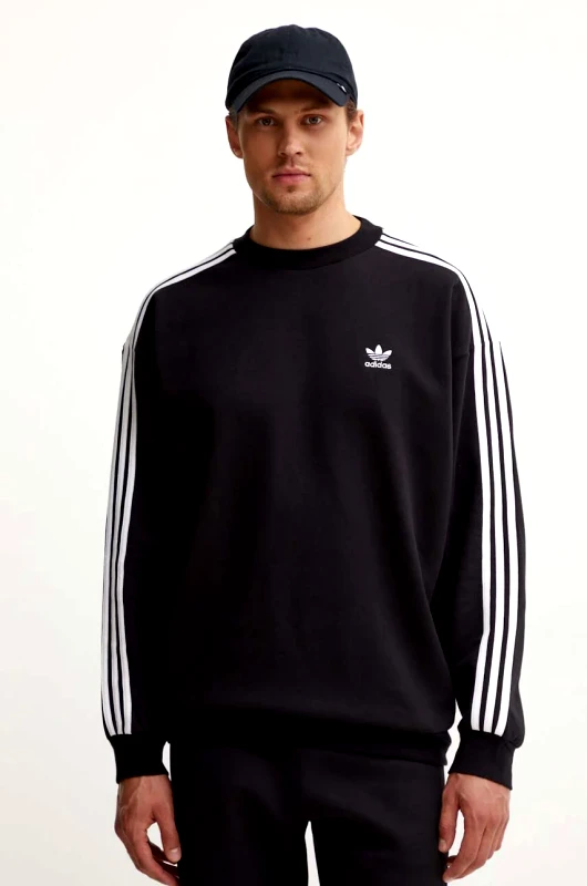 adidas Originals Μπλούζα adidas Originals Adicolor Oversized Crew χρώμα: μαύρο, IZ1829
