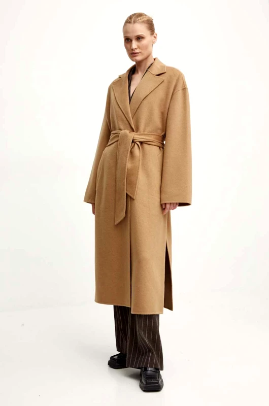 Day Birger et Mikkelsen Μάλλινο παλτό Day Birger et Mikkelsen Wright - Double Faced Wool χρώμα: καφέ, DAY65243322
