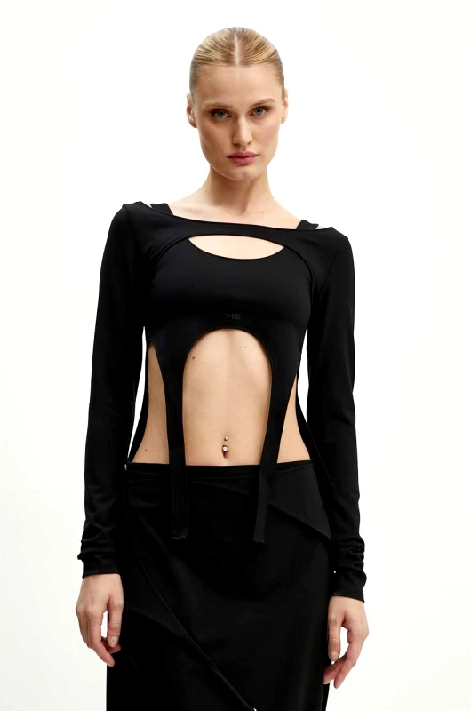 HELIOT EMIL Longsleeve Heliot Emil χρώμα: μαύρο, HE.W.13.051.BLK01