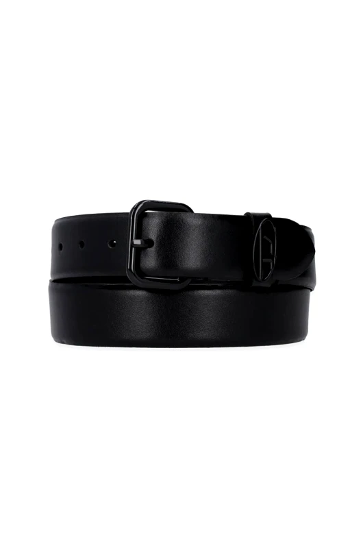 Diesel Δερμάτινη ζώνη Diesel B-1DR OVAL D LOOP χρώμα: μαύρο, X10127.P6364