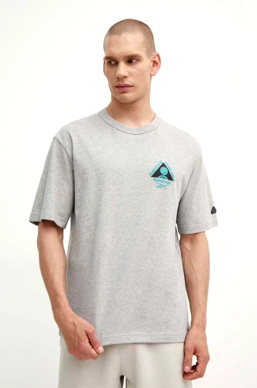 Reebok Classic Βαμβακερό μπλουζάκι Reebok Classic Basketball ανδρικό, χρώμα: γκρι, 100075810