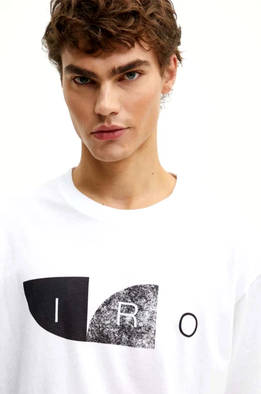 IRO Βαμβακερό μπλουζάκι IRO ανδρικό, χρώμα: άσπρο, MP19KAMO