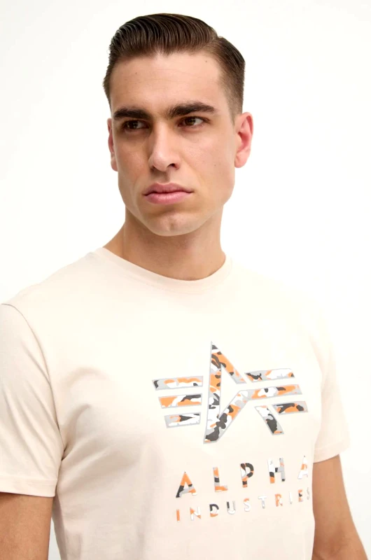 Alpha Industries Βαμβακερό μπλουζάκι Alpha Industries ανδρικό, χρώμα: μπεζ, 146506