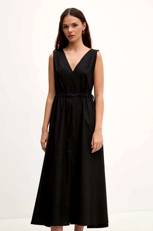 Sandro Ferrone Βαμβακερό φόρεμα Sandro Ferrone χρώμα: μαύρο, SFS7XBDMADA