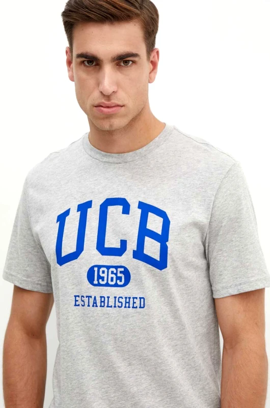 United Colors of Benetton Βαμβακερό μπλουζάκι United Colors of Benetton ανδρικό, χρώμα: γκρι, 3I1XU1096