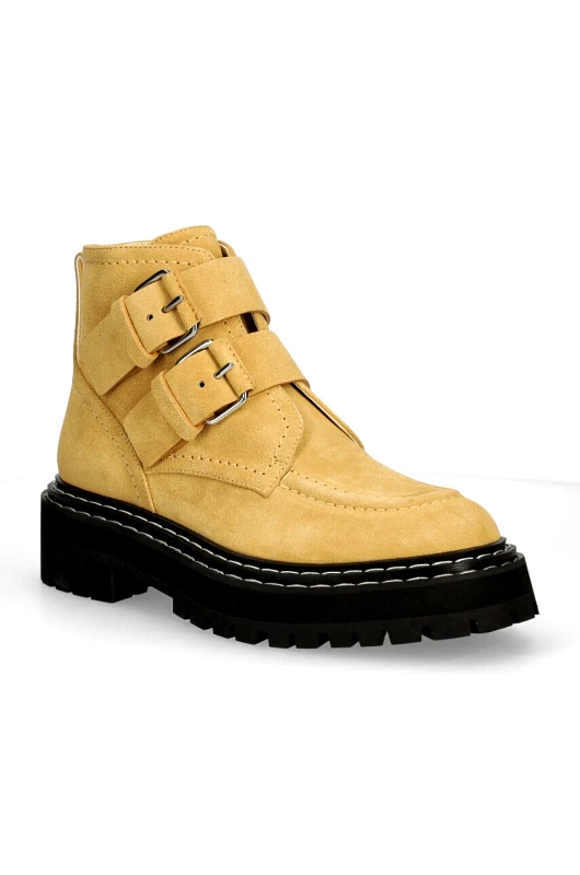 Proenza Schouler Σουέτ μπότες Proenza Schouler Lug Sole γυναικείες, χρώμα: μπεζ, PS43100A