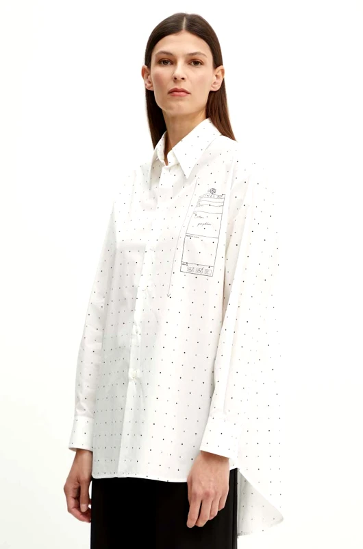 MM6 Maison Margiela Βαμβακερό πουκάμισο MM6 Maison Margiela χρώμα: άσπρο, S52DT0014
